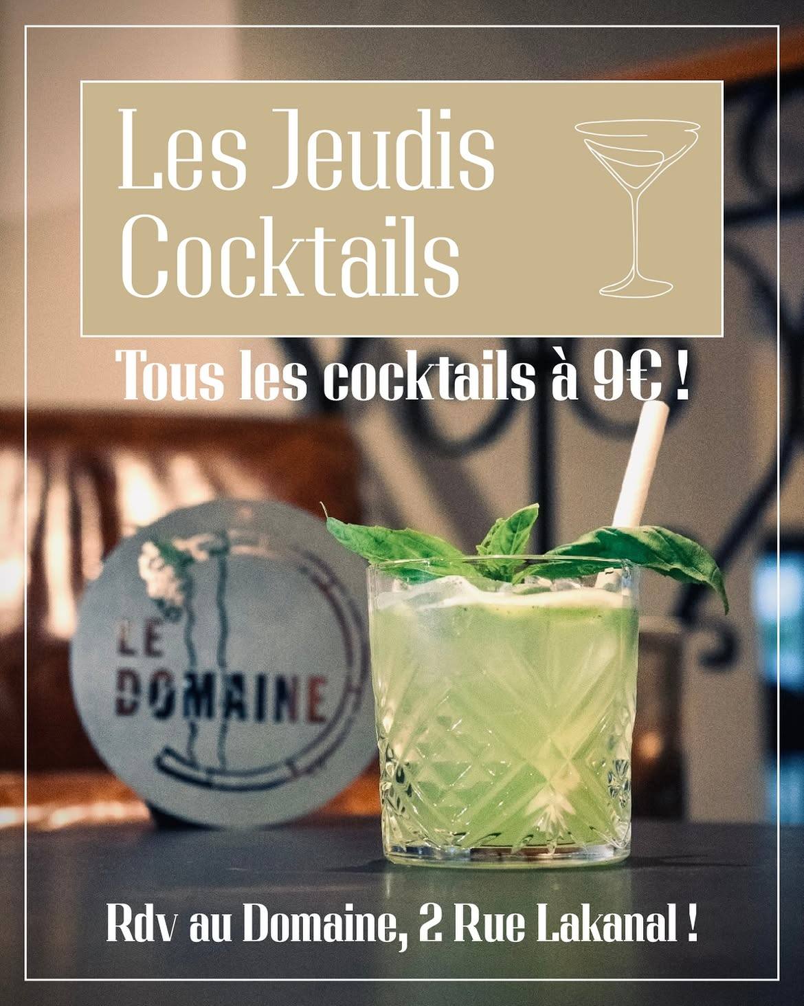 Cocktail signature du Domaine, soirée Jeudis Cocktails