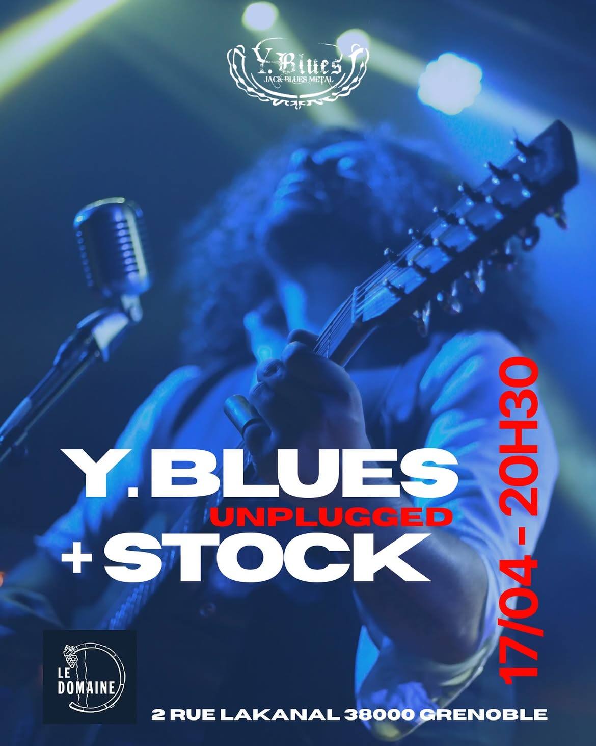 Affiche concert Y.Blues Unplugged + Stock au Domaine